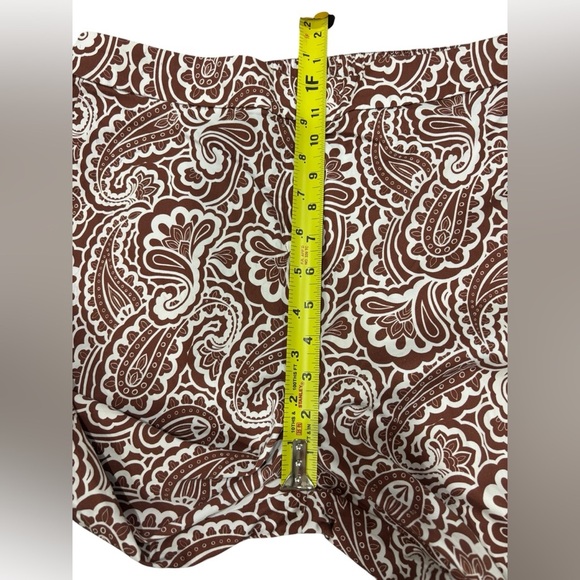 NWOT Boden Pull On Ankle Trousers Red Oak Summer Paisley Brown White Straight 10 - Picture 11 of 14